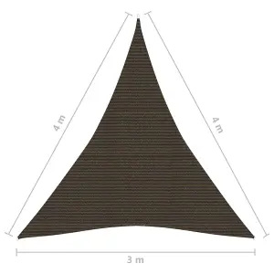 Berkfield Sunshade Sail 160 g/m2 Brown 3x4x4 m HDPE