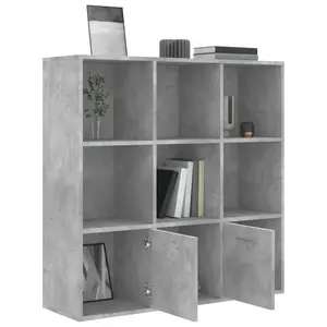 Arundhati Bookcase Concrete Grey / 98cm H x 98cm W x 30cm D