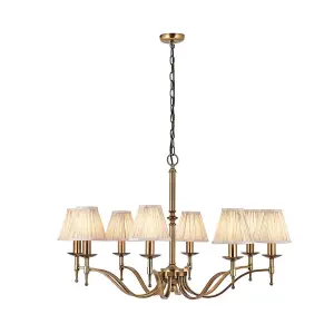 Luminosa Stanford 8 Light Multi Arm Chandelier Antique Brass Finish, E14