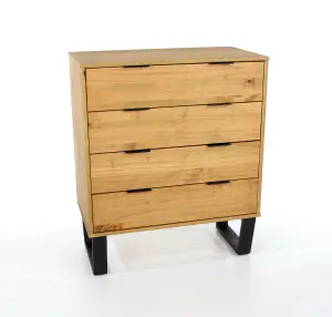 4 drawer chest of drawers, Antique waxed pine Texas range