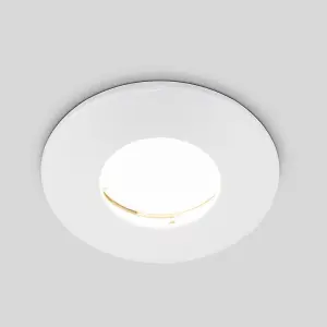 ValueLights Downlight Fire Rated IP65 White Ceiling Light Fitting 6 Pack With Warm White Bulbs