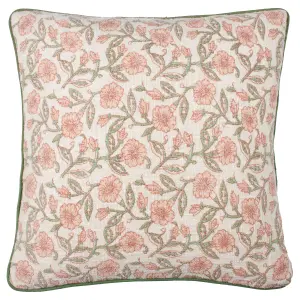 Paoletti Delphine Floral Piped Polyester Filled Cushion