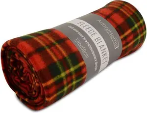 Contemporary Design Fleece Throw Travel Car Blanket 120x150cm (Check Red Tartan)