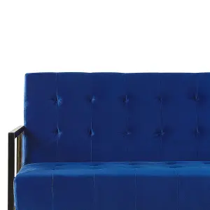 3 Seater Sofa MARSTAL Navy Blue Velvet