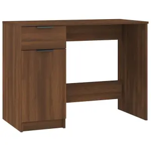 Berkfield Desk Brown Oak 100x50x75 cm Engineered Wood