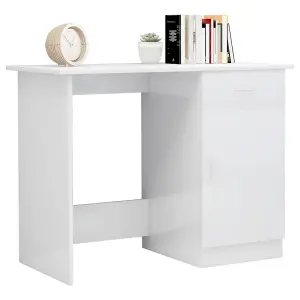 Berkfield Desk High Gloss White 100x50x76 cm Engineered Wood