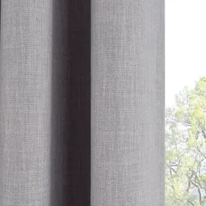 Novan Light grey Plain Blackout Eyelet Curtains (W)228cm (L)228cm, Pair