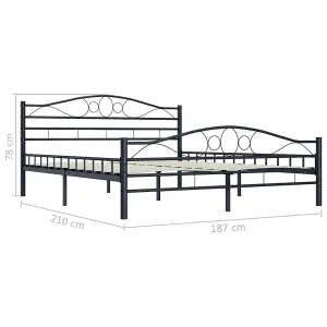 Berkfield Bed Frame Black Steel 180x200 cm 6FT Super King