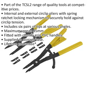 Premium 400mm Circlip Pliers Set with Interchangeable Tips and PVC Grip