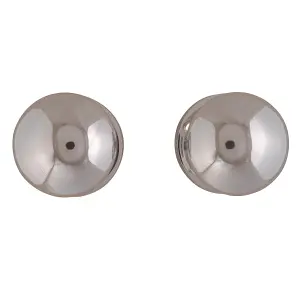 Polished Chrome effect Zamac Round Door knob (Dia)50.5mm, Pair