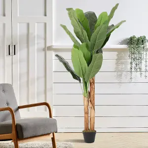 Artificial Plant House Plant Fake Garden Plant Banana Tree in Black Pot 150 cm