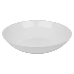 Queensway Home & Dining 26cm Diameter 24 Pcs White Opal Glass Luna Dinner Plates Soup Bowls Dinnerware Set