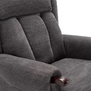 Rise Recliner Chair With Dual Motor, Remote Control, Multi-Recline Positions And Pocket Storage In Charcoal Fabric