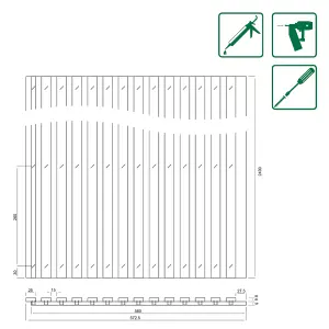 FN Acustico Smoke Oak veneer Acoustic panel (L)2400mm (W)572.5mm, 7.2kg