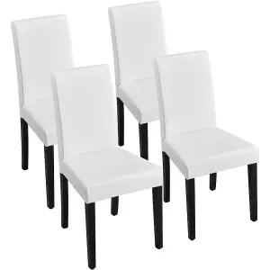 Yaheetech 4PCS White Dining Chair High Back Padded with Rubber Wood Legs