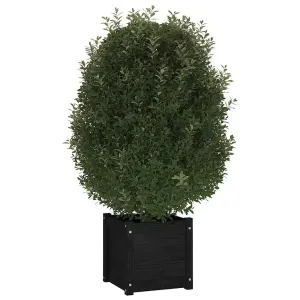 Berkfield Garden Planter Black 40x40x40 cm Solid Pinewood