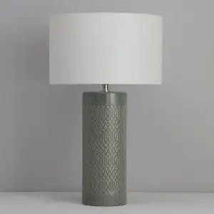 Inlight Dactyl Embossed Cylinder Grey Table light