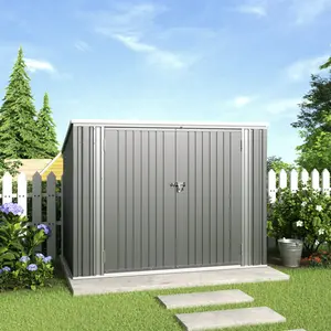 Atrice 6 ft. W x 3 ft. D Metal Garbage Shed Grey