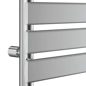 Rinse Bathrooms 1200x600mm Chrome Flat Panel Electric Heated Towel Rail Thermostatic Timer Bathroom Towel Radiator 600W