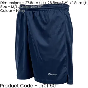 M/L JUNIOR Elastic Lightweight Football Gym Training Shorts - Plain NAVY 26-28"