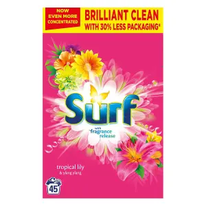 Surf Tropical Lily & Ylang-Ylang Laundry Powder 2.25kg, 90 Washes, 2Pk