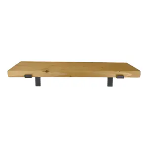 Reclaimed Wooden Shelf with Bracket Bent Down 7" 170mm - Colour Light Oak - Length 60cm