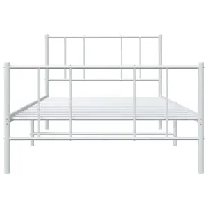 Berkfield Metal Bed Frame with Headboard and Footboard White 80x200 cm