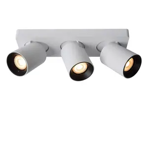 Lucide Nigel Modern Ceiling Spotlight - LED Dim to warm - GU10 - 3x5W 2200K/3000K - White