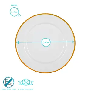 Argon Tableware - White Enamel Side Plates - 20cm - 6 Colours