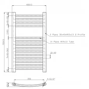 Right Radiators Electric Heated Towel Rail Radiator Curved Pre-filled Designer Ladder Warmer Chrome 700x400 mm