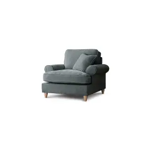 Sofas Express Mumbles Charcoal Grey Scroll Manhattan Arm Chair