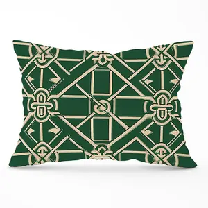 Green Lattice Design Cushions 33cm x 48cm