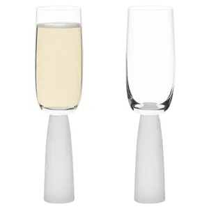 Oslo Champagne Flutes (Set of 2) Clear/Frost