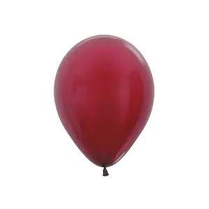 Sempertex Amscan Latex Metallic Balloons (Pack of 50) Burgundy (One Size)