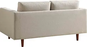 Henrietta 2-Seater Sofa, Beige Woven Fabric - Daals - Sofas