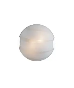 Luminosa 2 Light Flush Ceiling Light Glass White 30cm