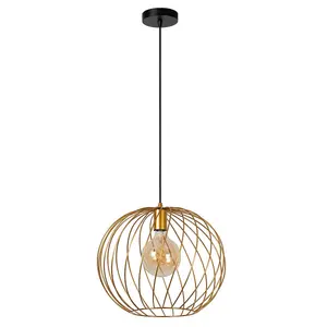 Lucide Danza Classic Pendant Light 40cm - 1xE27 - Matt Gold, Brass