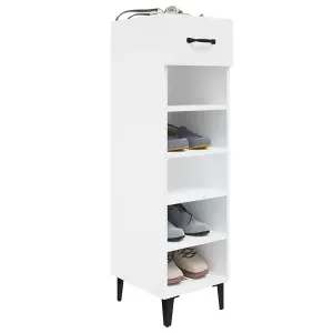 Shoe Cabinet White 30x35x105 cm Engineered Wood