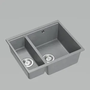 Quadron Logan 151 Workstation Sink 1.5 Bowl, Grey GraniteQ material