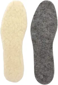 Wool Sheepskin Felt Thick & Fluffy Shoes Insoles Boots Inner Soles (Size UK 6)