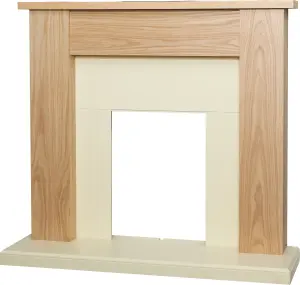 Adam New England Fireplace in Oak & Cream, 48 Inch