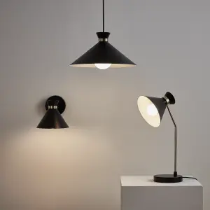 GoodHome Apennin Contemporary Matt Black Wall light