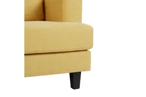 Dale 2 Seater Linen Sofa, Mustard Linen Fabric