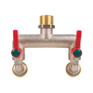 outdoor garden metal tap splitter/manifold,universal hose connectors,1/2" bsp inlet thread(21mm across)