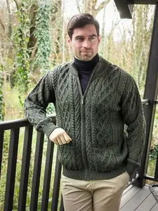 Men's Aran Full Zip Cardigan