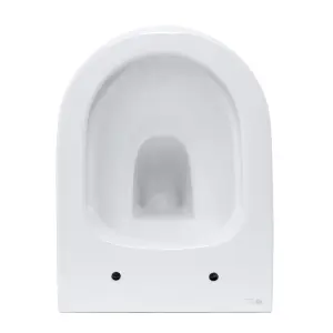 Gloss White Hidden Fixation Wall Hung Rimless Toilet WC Pan & Soft Close Slim Seat