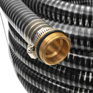 Berkfield Suction Hose with Brass Connectors 7 m 25 mm Black