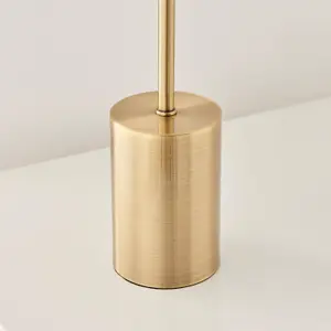 Furniturebox UK Coral Table Lamp With Pink Glass Shade and with a Brass Base