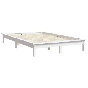 Berkfield Bed Frame White 180x200 cm Super King Size Solid Wood Pine