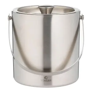 Viners Barware Double Wall Steel Ice Bucket 1.5L Silver